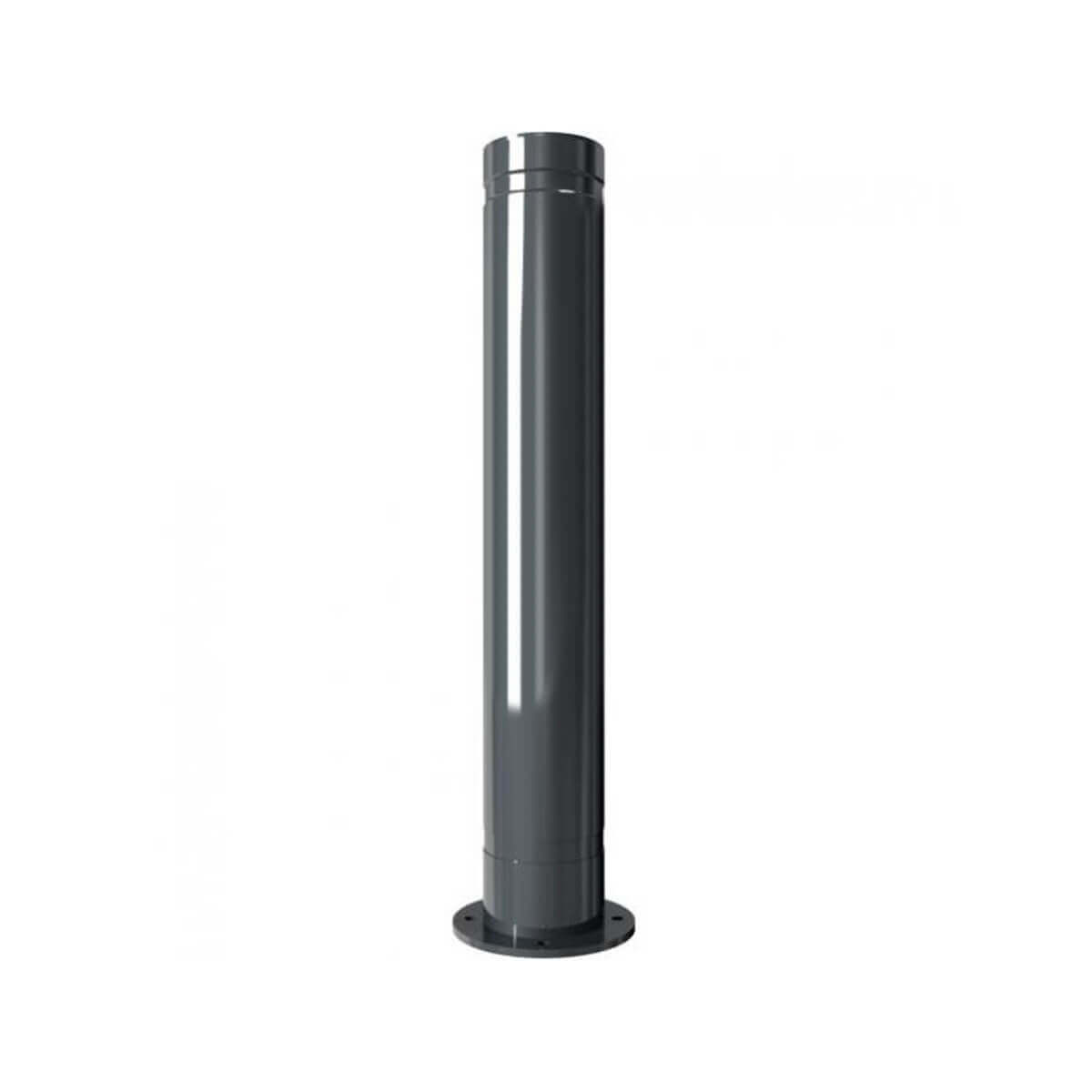 Aluminiumpoller Ø 120 mm Serie 40120 mit Ziernut ortsfest für Dübelbefestigung Anthrazit RAL 7016