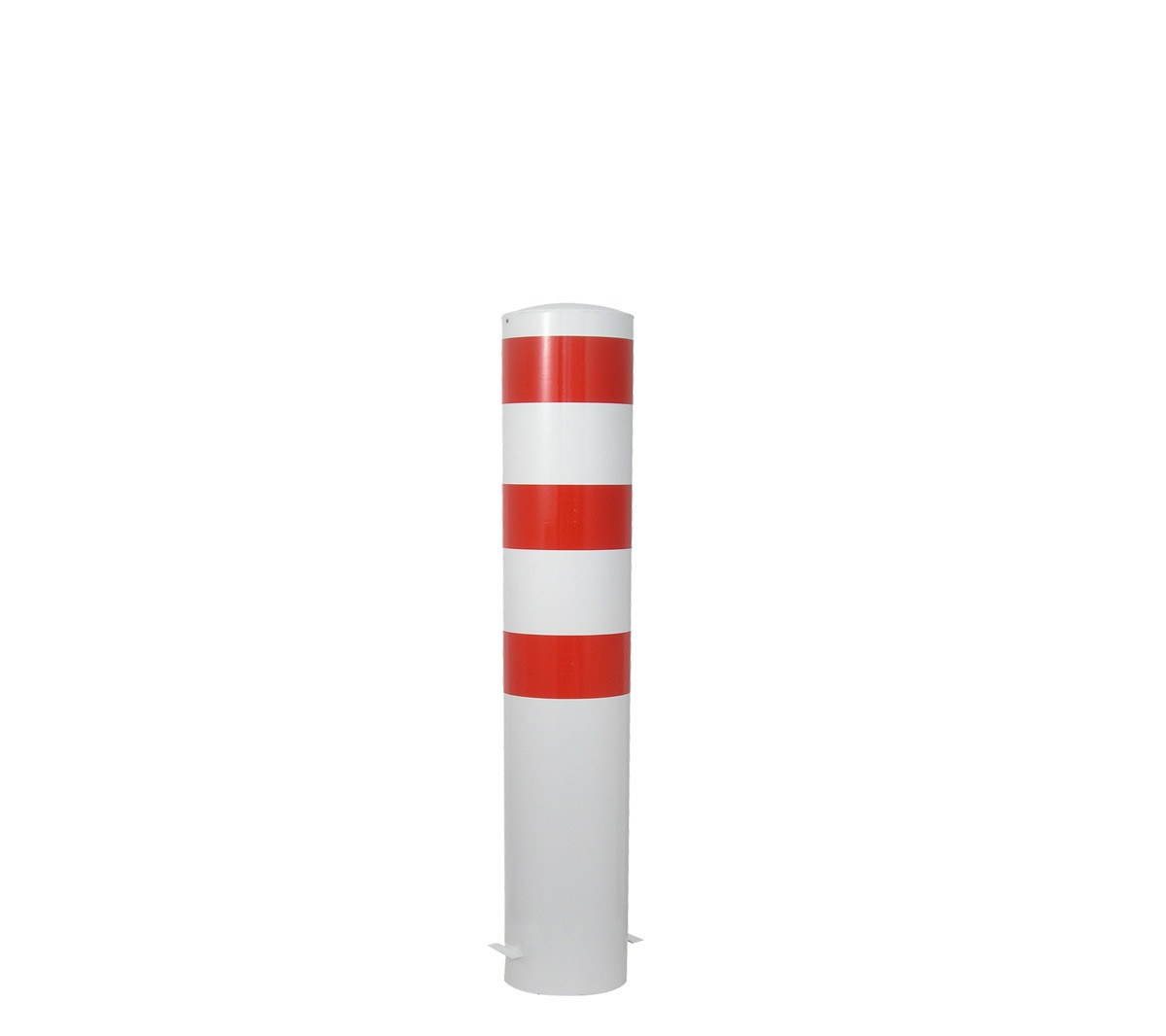 Stahlrohrpoller Ø 152 mm-weiß besch, / rote Streifen- zum einbetonieren-1500 mm