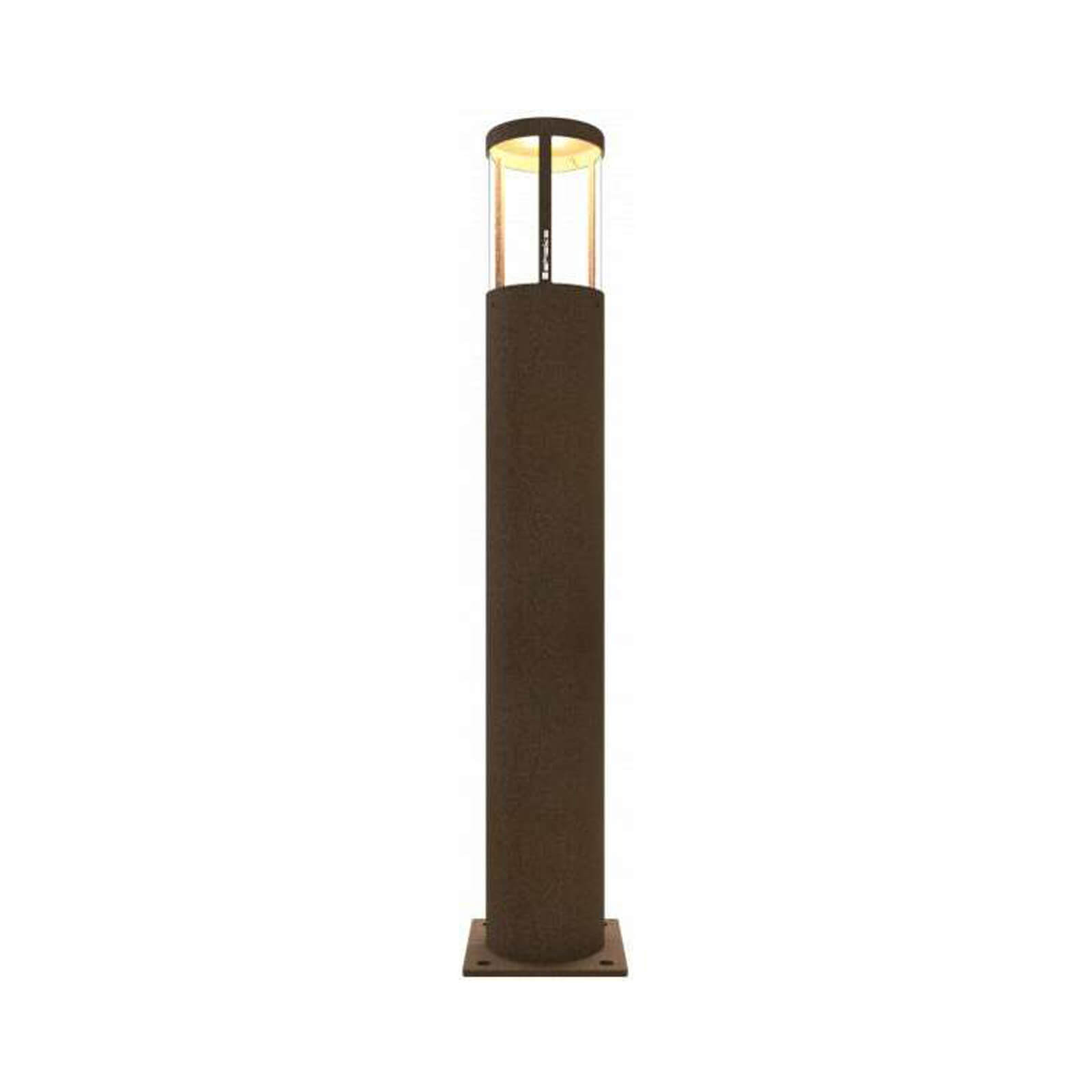 Pollerleuchte Ø 152mm für Dübelbefestigung rostoptik klar
