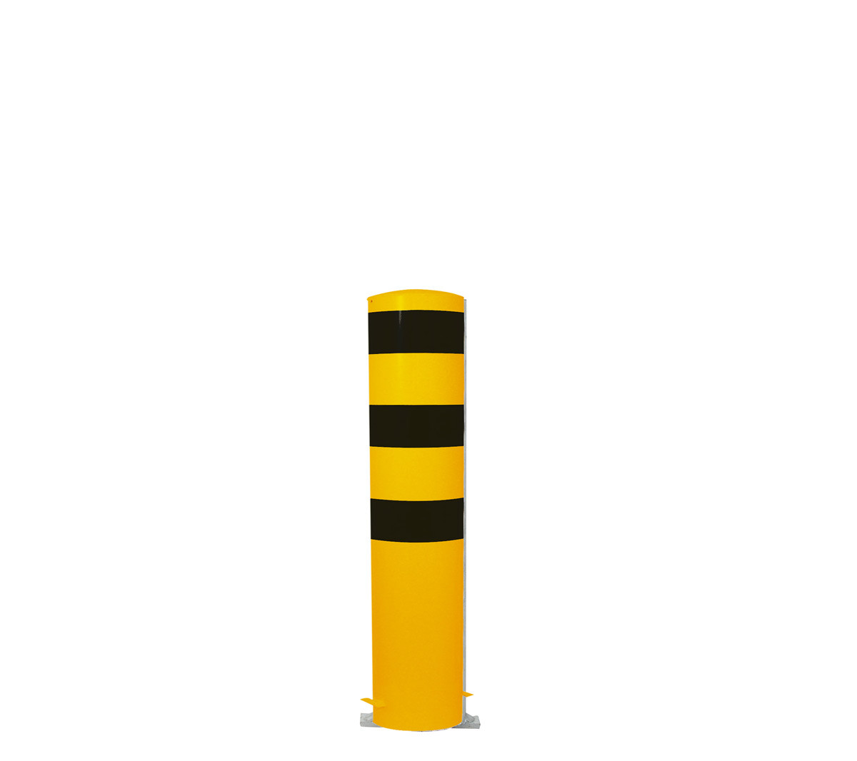 Stahlrohrpoller Ø 193 mm-gelb besch, / schwarze Streifen- zum einbetonieren-1200 mm