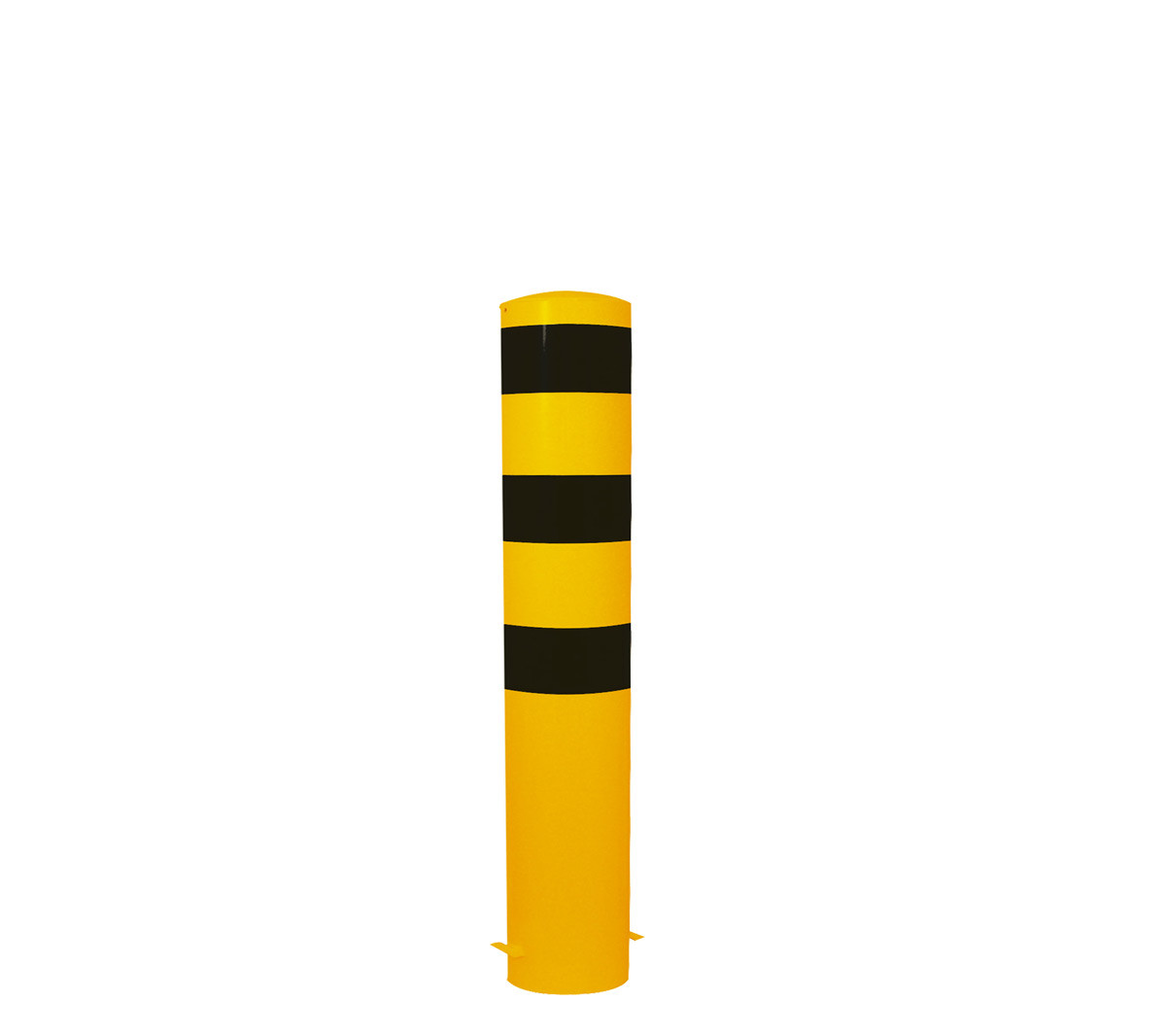 Stahlrohrpoller Ø 193 mm-gelb besch, / schwarze Streifen- zum einbetonieren-1500 mm