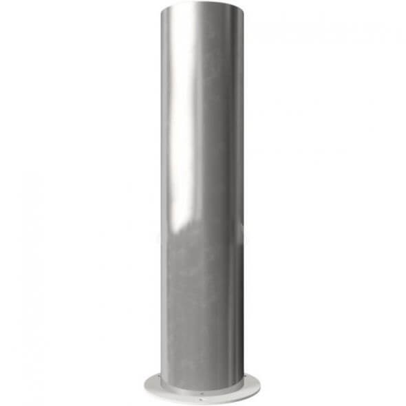 Edelstahlpoller Ø 204 mm, mit Flachkopf, ortsfest, Höhe  600mm, für Dübelbefestigung