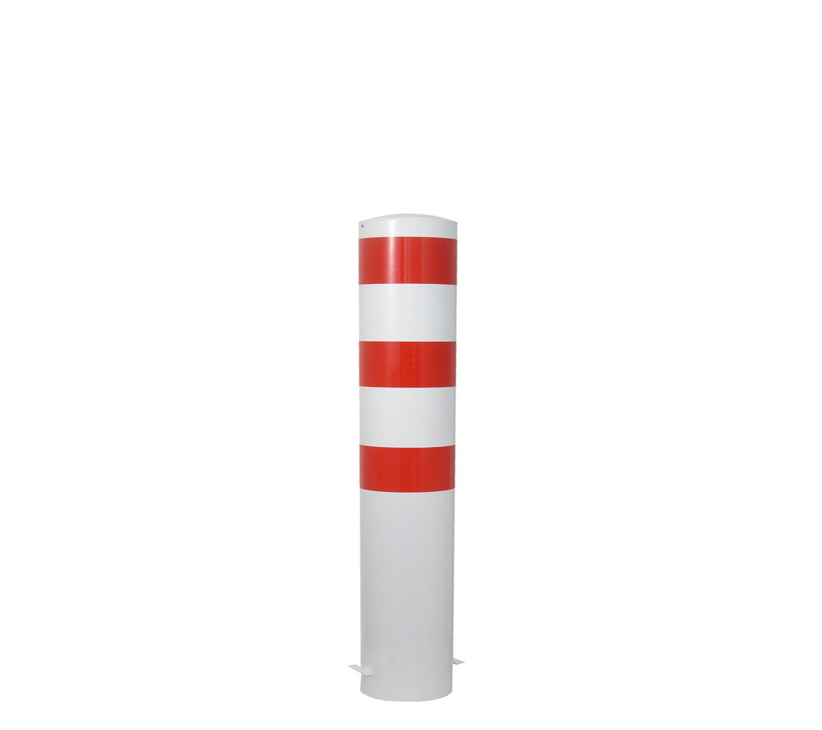 Stahlrohrpoller Ø 273 mm-weiß besch, / rote Streifen- zum einbetonieren-1500 mm