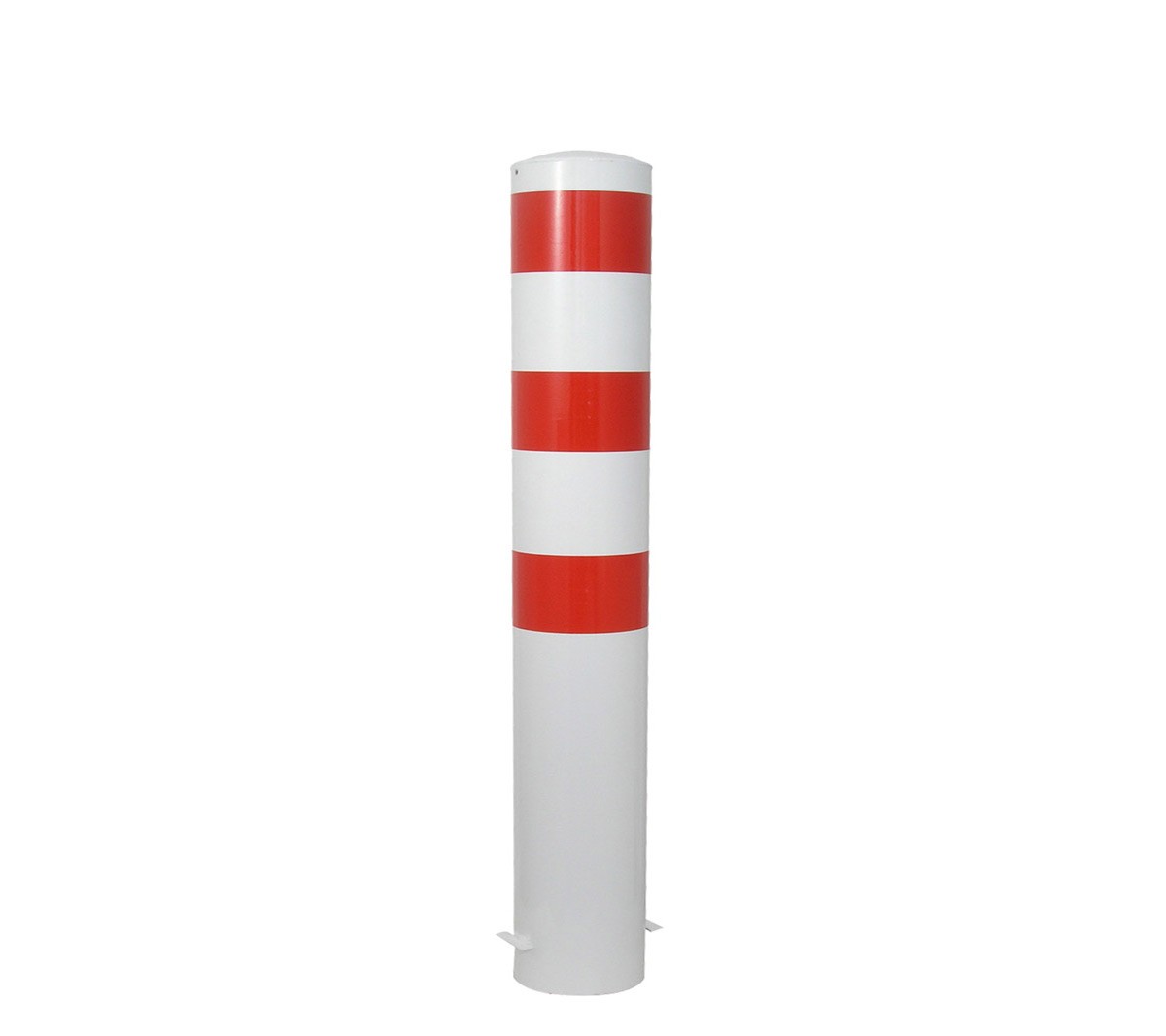 Stahlrohrpoller Ø 273 mm-weiß besch, / rote Streifen- zum einbetonieren-2000 mm