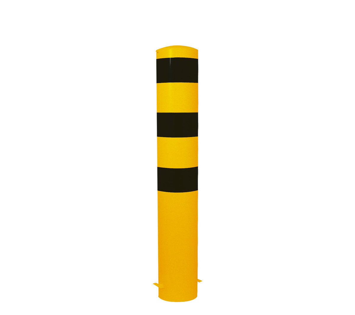Stahlrohrpoller Ø 273 mm-gelb besch, / schwarze Streifen- zum einbetonieren-2000 mm
