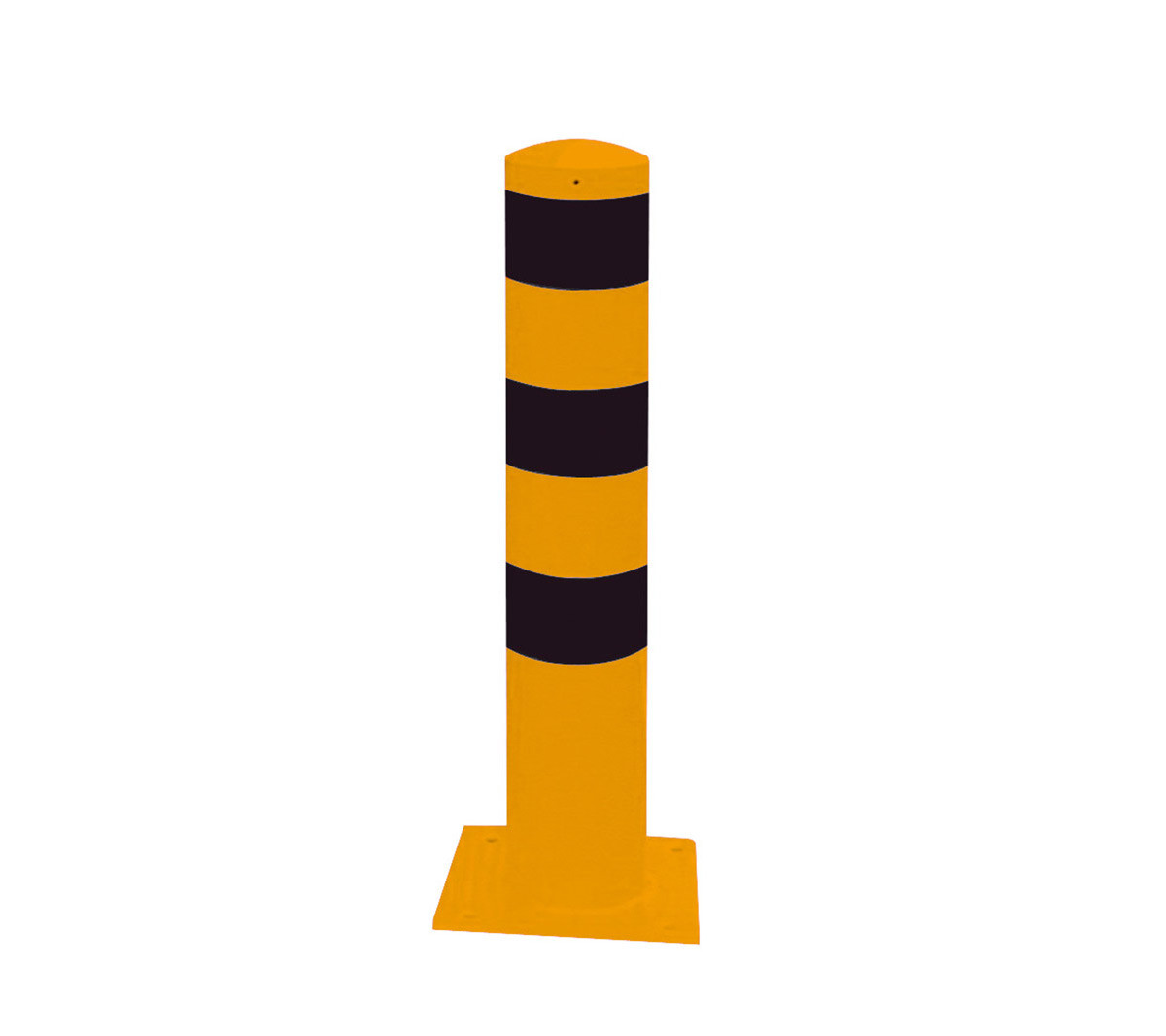 Stahlrohrpoller Ø 273 x 5,0 mm für Dübelbefestigung gelb / schwarz H 1500 mm