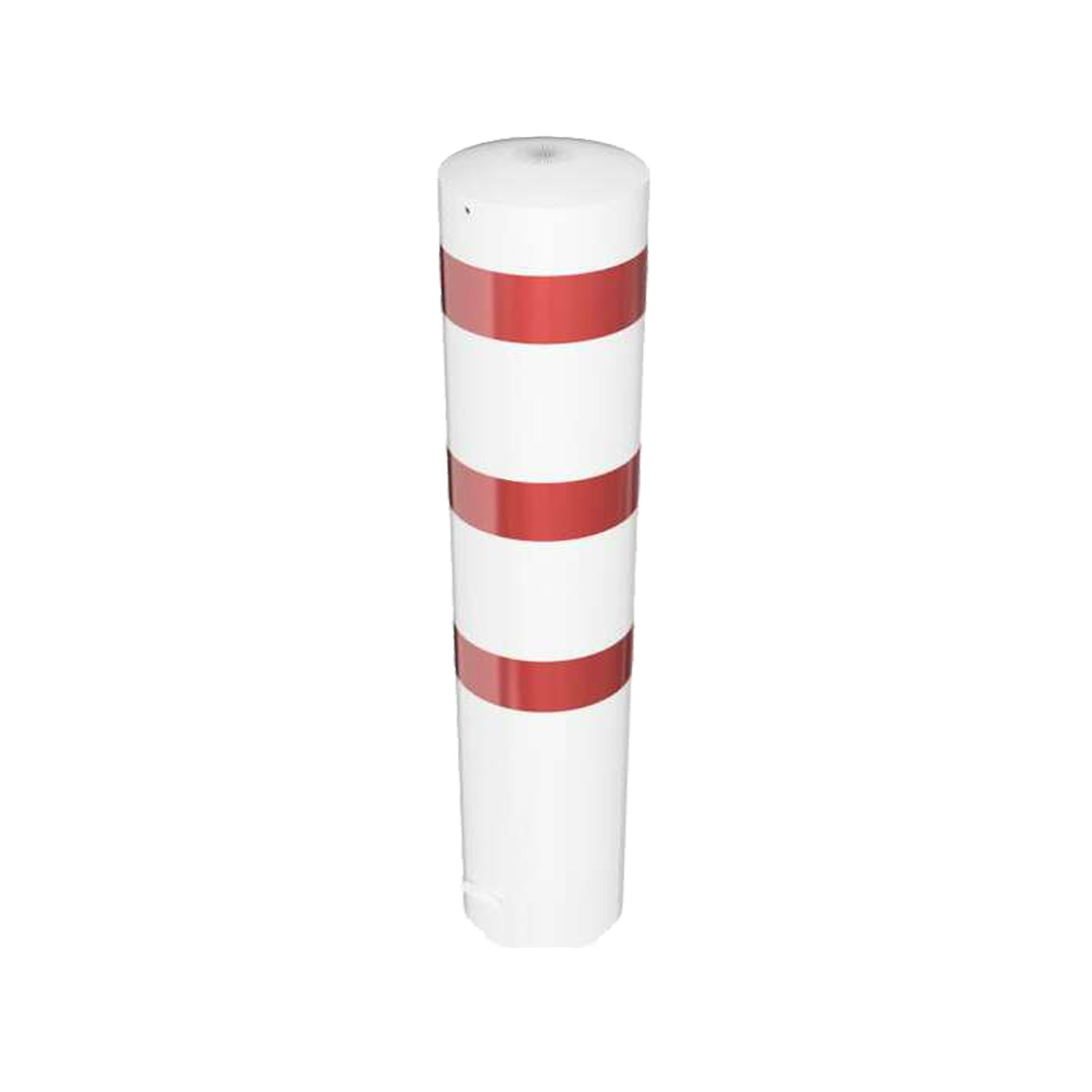 Stahlrohrpoller Ø 323 x 5,0 mm-weiß besch, / rote Streifen- zum einbetonieren-1500 mm