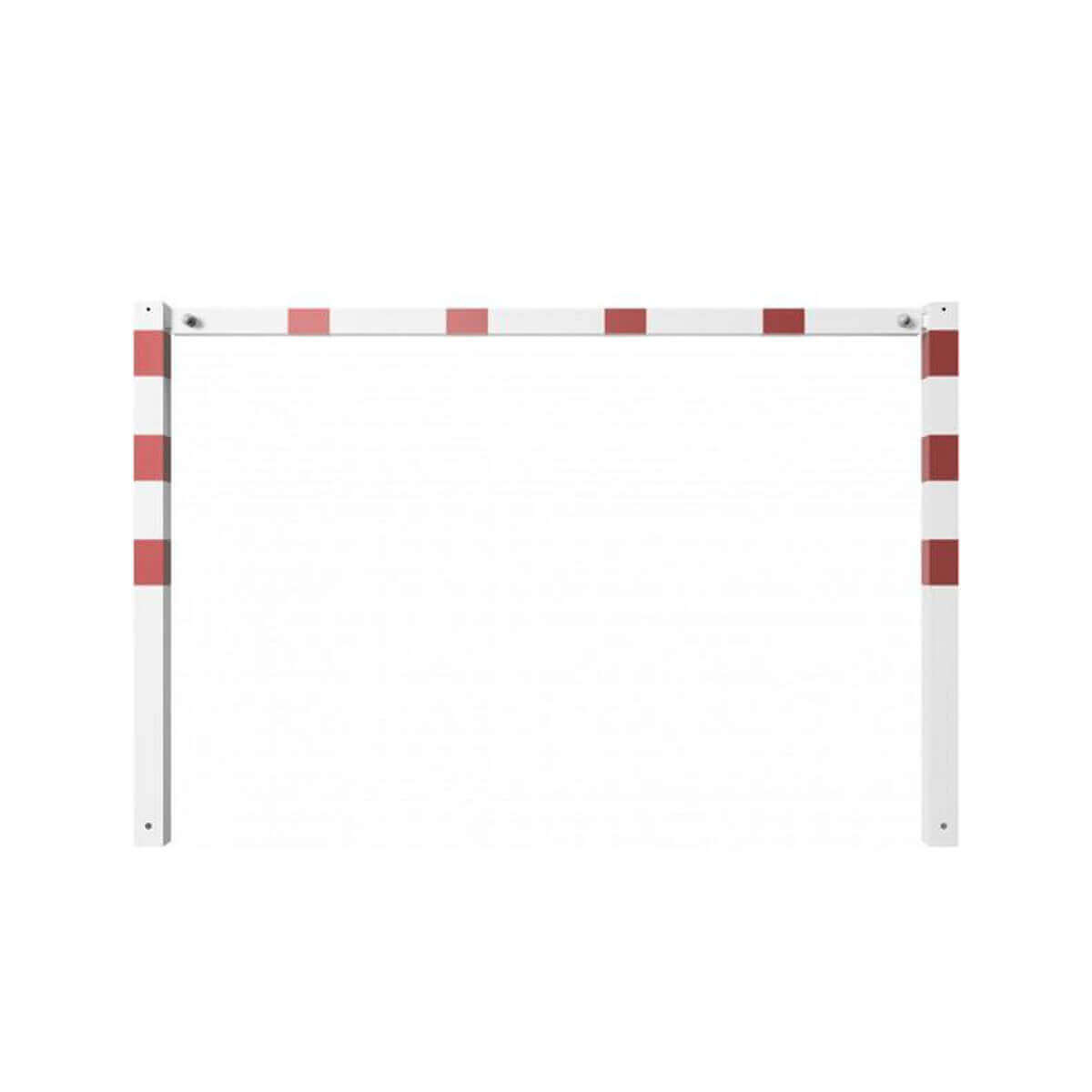 Wegesperre 70 x 70 mm ortsfest mit Oberholm weiß besch. / rote Streifen Breite 2000 mm