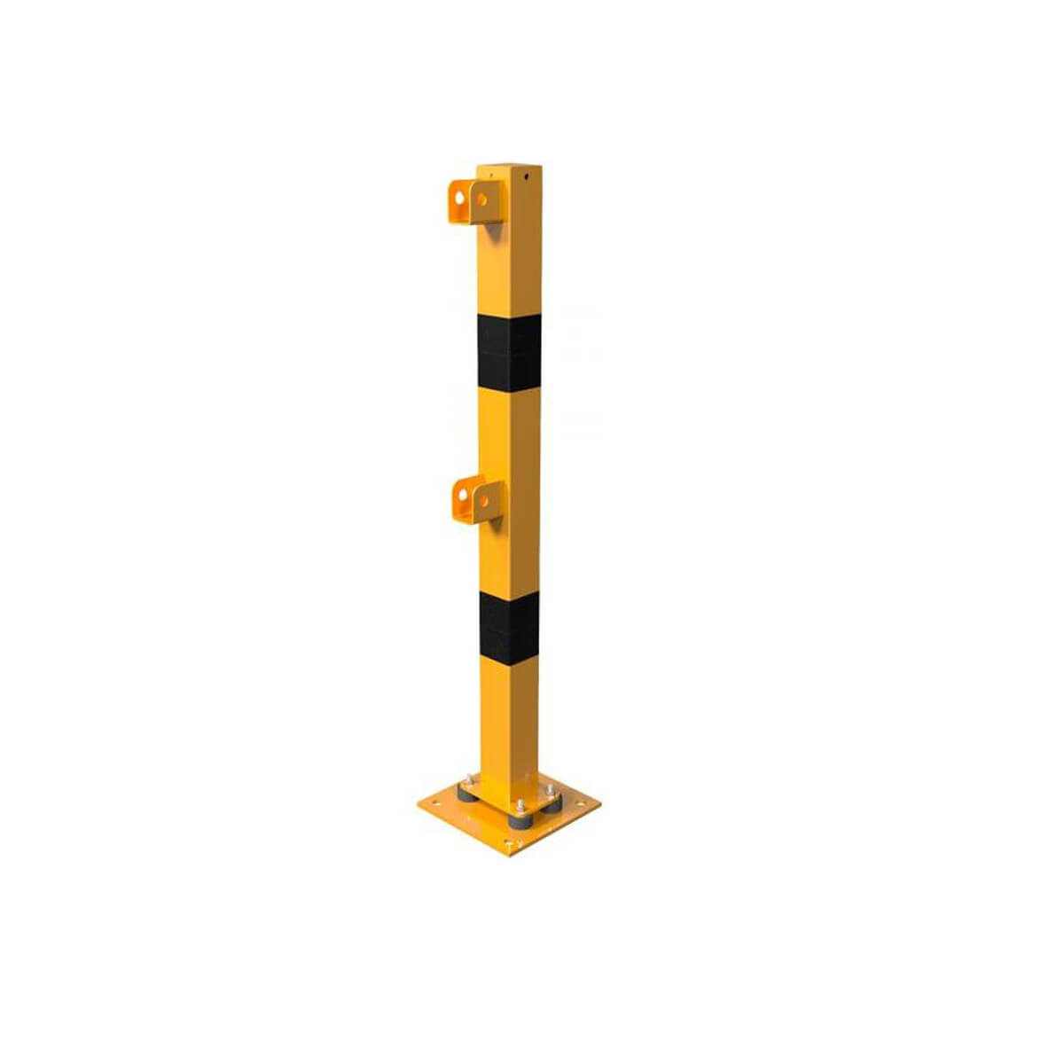 Schutzgeländer 70 x 70 mm Endpfosten für Ober- und Querholm elastisch neigbar für Dübelbefestigung