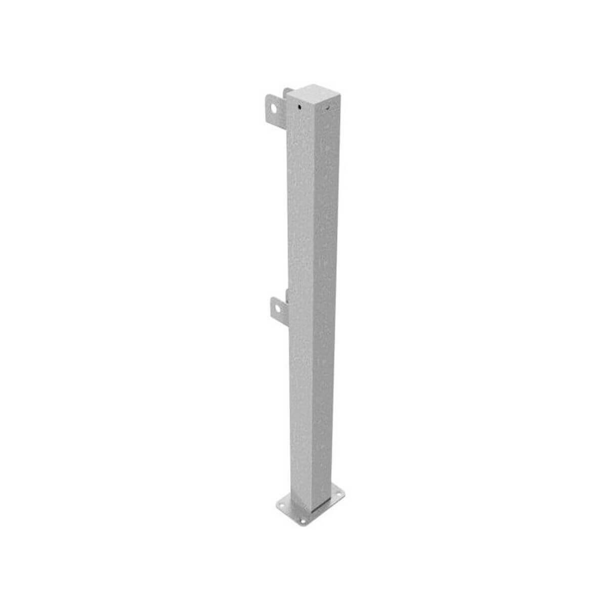 Schutzgeländer Endpfosten 70 x 70 mm für Dübelbefestigung für Ober- und Querholm feuerverzinkt