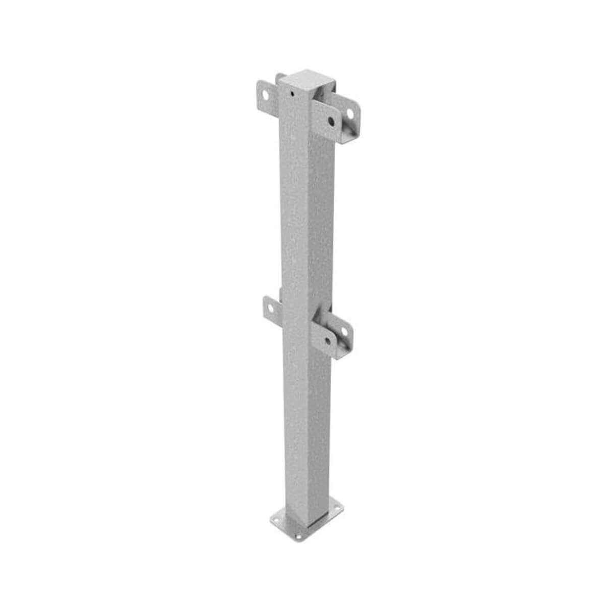 Schutzgeländer Mittelpfosten 70 x 70 mm für Dübelbefestigung für Ober- und Querholm feuerverzinkt