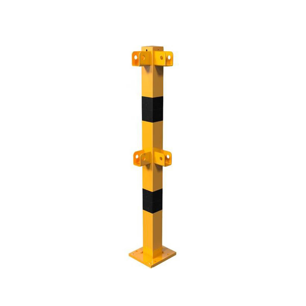 Schutzgeländer 70 x 70 mm Eckpfosten für Ober- und Querholm abnehmbar für Dübelbefestigung