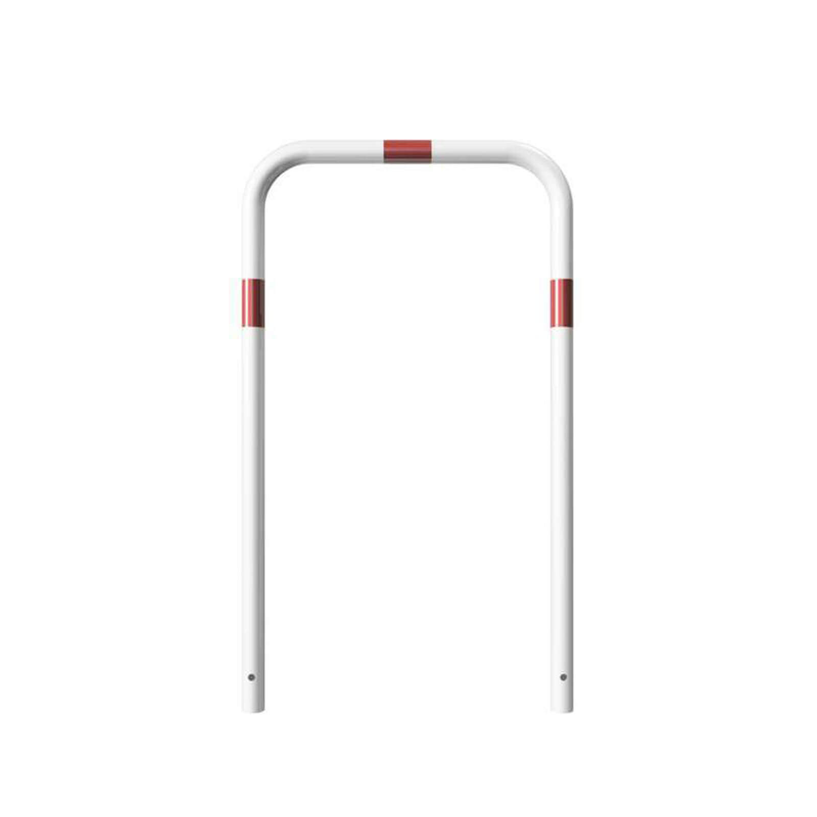 Rohrbügel aus Stahlrohr Ø 48 x 2,5 mm-weiß besch. / rote Streifen-1200 mm-700 mm