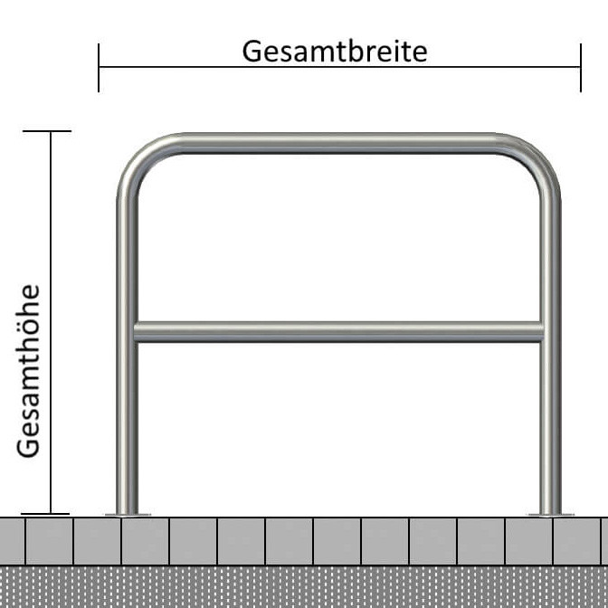 Edelstahlbügel Ø 48 mm, mit Querholm