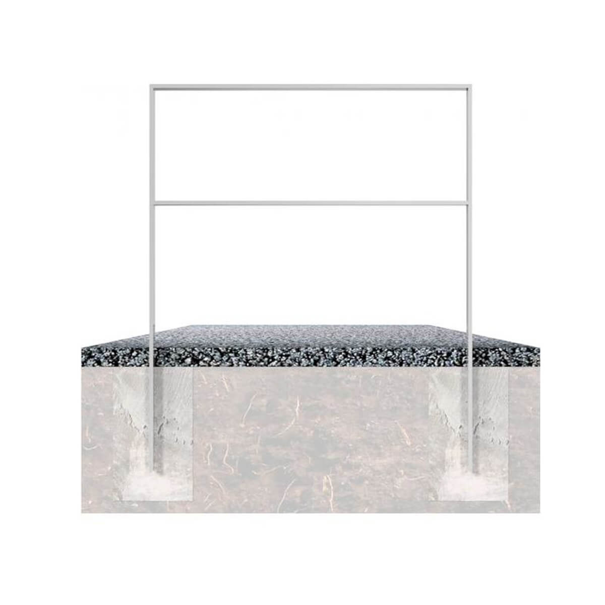 Anlehnbügel aus Flachstahl 50 x 12 mm, mit Querholm, feuerverzinkt, zum einbetonieren