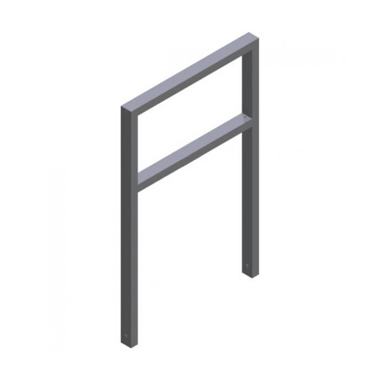 Anlehnbügel aus Stahlrohr 60 x 40 mm, mit Querholm, feuerverzinkt und besch. DB 703, zum einbetonieren,Gesamtbreite 750 mm