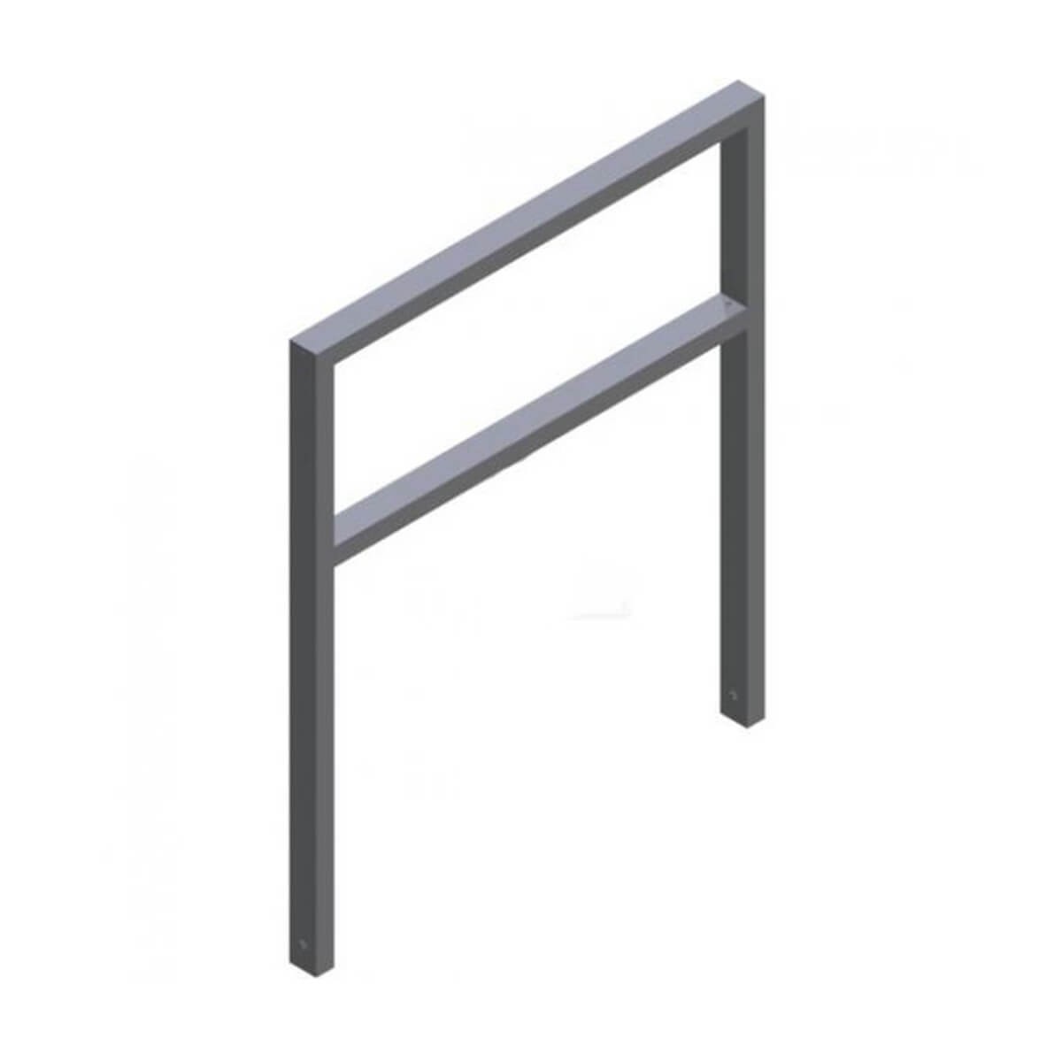 Anlehnbügel aus Stahlrohr 60 x 40 mm, mit Querholm, feuerverzinkt, zum einbetonieren, Gesamtbreite 1000 mm