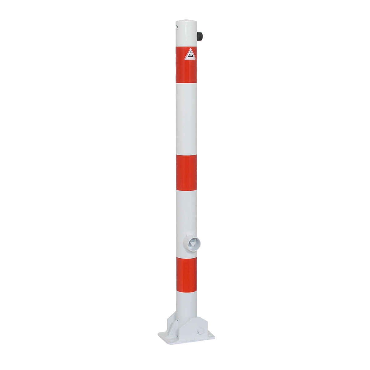 Absperrpfosten 60 mm Stahlrohr umlegbar Dreikant für Dübelbefestigung