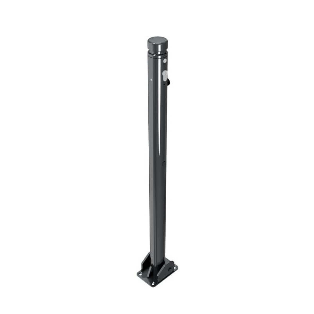 Absperr-Stilpfosten Ø 60 mm Serie 464 umlegbar mit Profilzylinderschloss für Dübelbefestigung