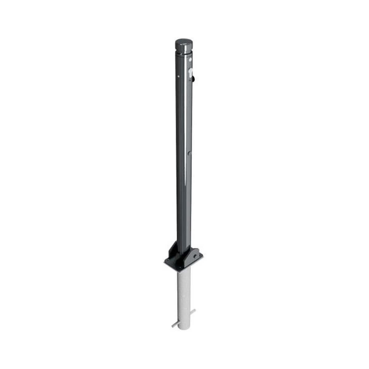 Absperr-Stilpfosten Ø 60 mm Serie 464 umlegbar mit Profilzylinderschloss zum einbetonieren inkl. Bodenhülse