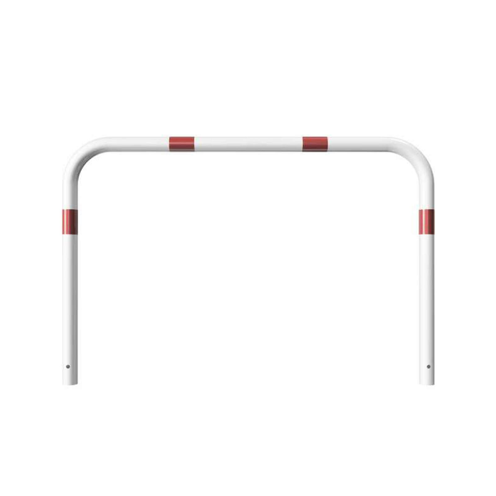 Rohrbügel aus Stahlrohr Ø 60 x 2,5 mm-weiß besch. / rote Streifen-1000 mm-1500 mm