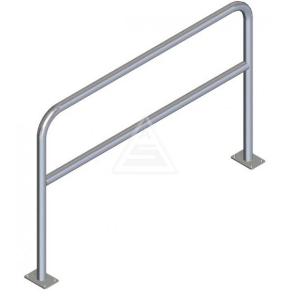 Rohrbügel aus Stahlrohr Ø 60 mm mit Querholm für Dübelbefestigung-1000 mm x 1500 mm-feuerverzinkt