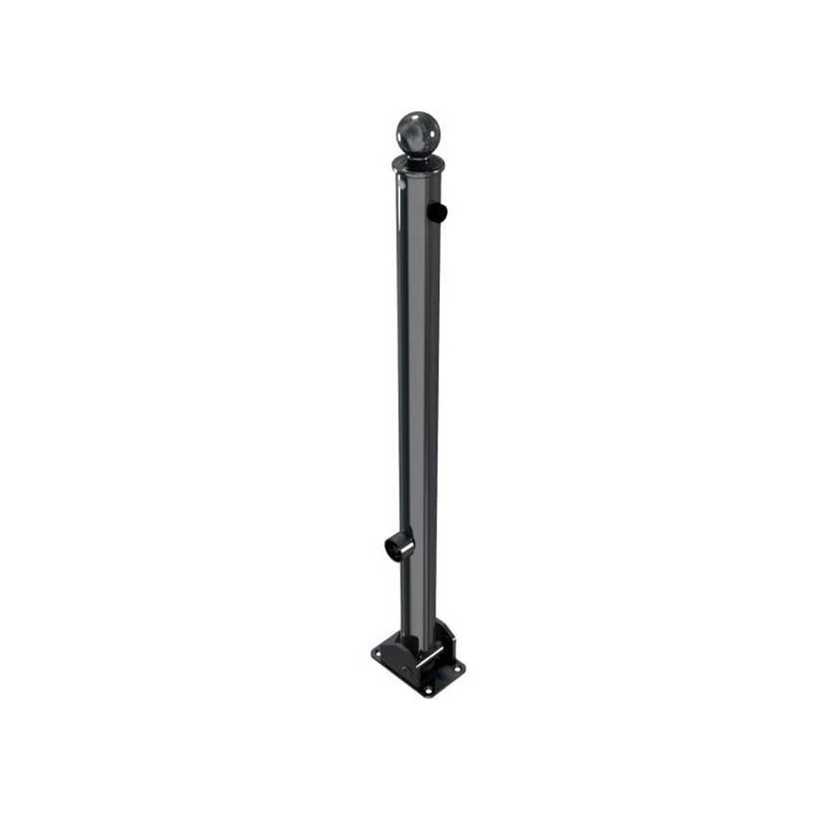 Absperr-Stilpfosten Ø 60 mm Serie 465 umlegbar mit Dreikantverschluss für Dübelbefestigung Anthrazit RAL 7016
