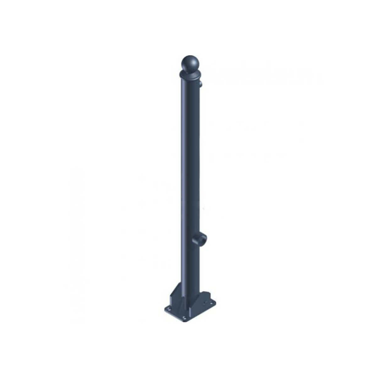 Absperr-Stilpfosten Ø 60 mm Serie 465 umlegbar mit Dreikantverschluss für Dübelbefestigung