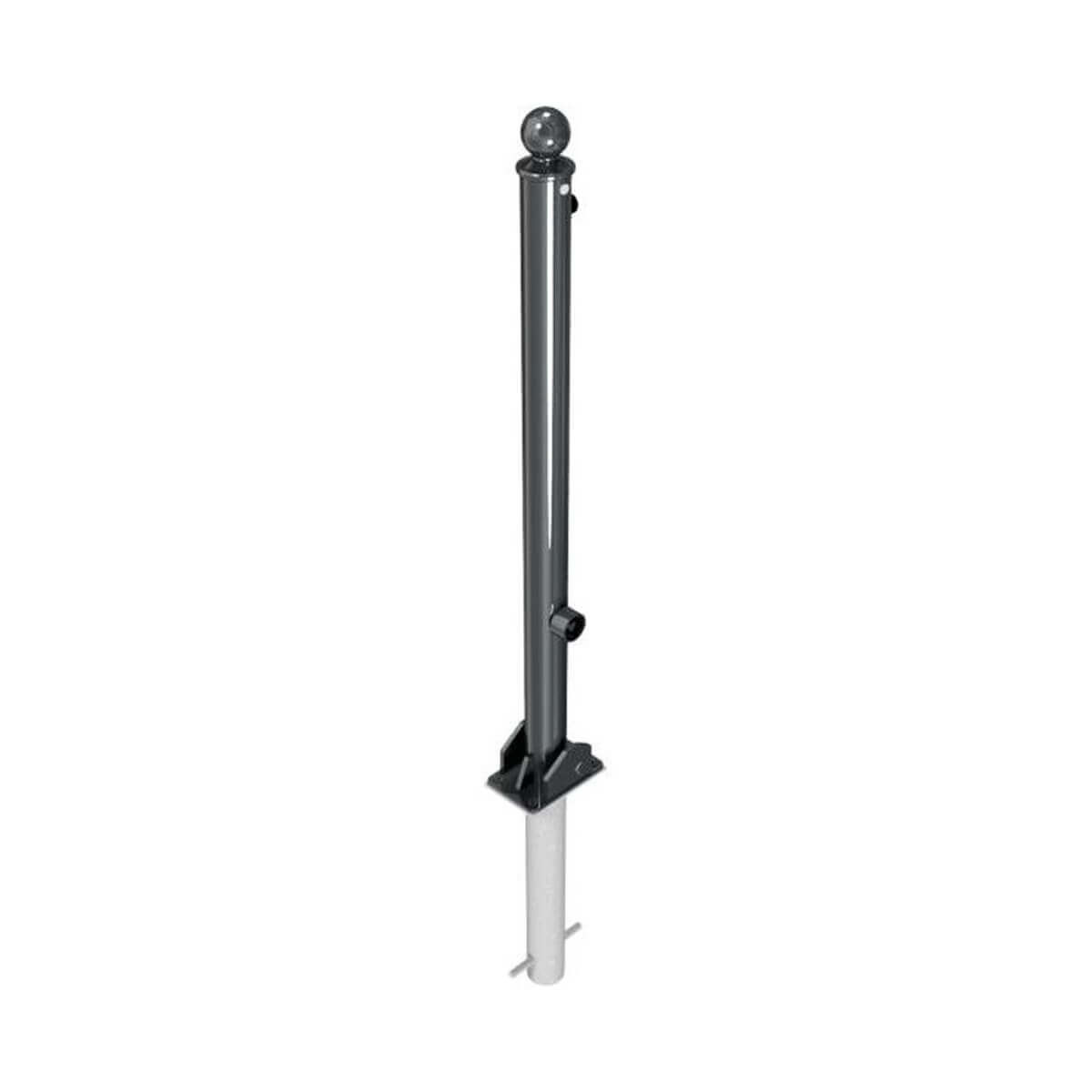 Absperr-Stilpfosten Ø 60 mm Serie 465 umlegbar mit Dreikantverschluss zum einbetonieren