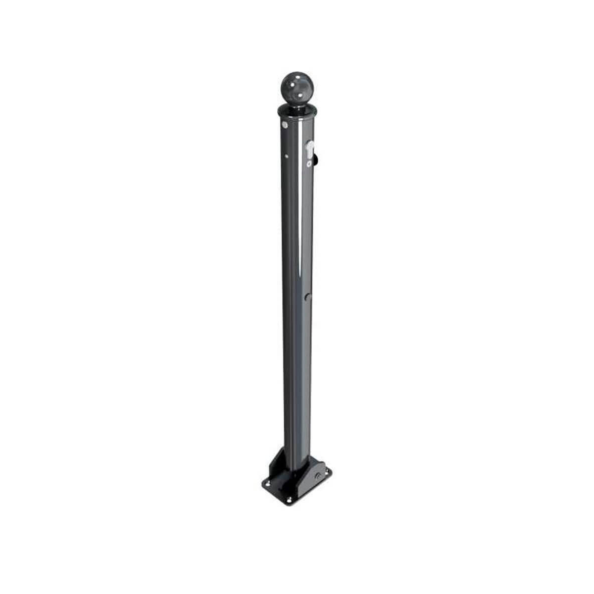 Absperr-Stilpfosten Ø 60 mm Serie 465 umlegbar mit Profilzylinderschloss für Dübelbefestigung Anthrazit RAL 7016