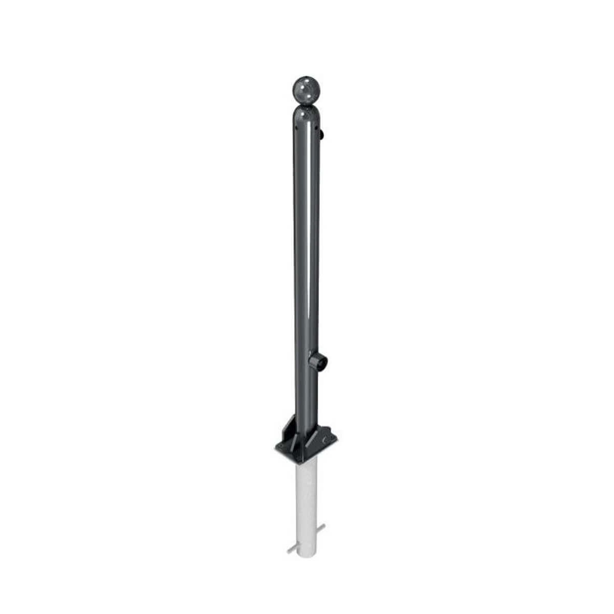 Absperr-Stilpfosten Ø 60 mm Serie 466 umlegbar mit Dreikantverschluss zum einbetonieren