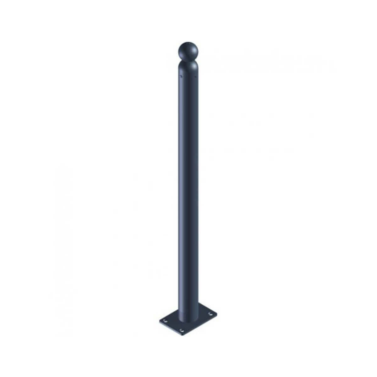 Absperr-Stilpfosten Ø 60 mm Serie 466 ortsfest für Dübelbefestigung Anthrazit RAL 7016