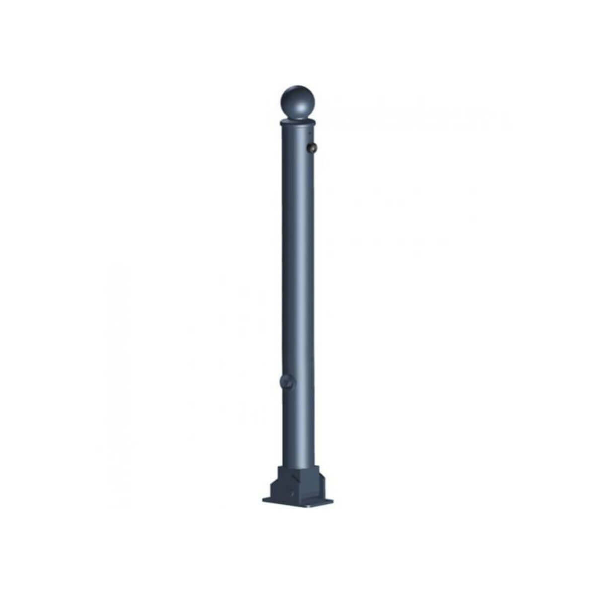 Absperr-Stilpfosten Ø 76 mm Serie 474 umlegbar mit Dreikantverschluss für Dübelbefestigung Anthrazit RAL 7016