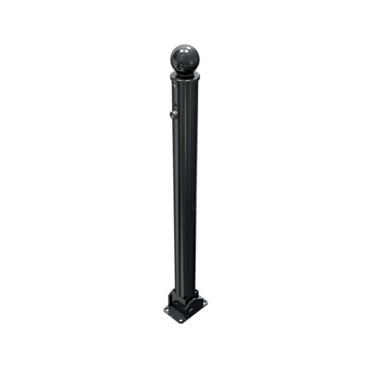 Absperr-Stilpfosten Ø 76 mm Serie 474 umlegbar mit Profilzylinderschloss für Dübelbefestigung Anthrazit RAL 7016
