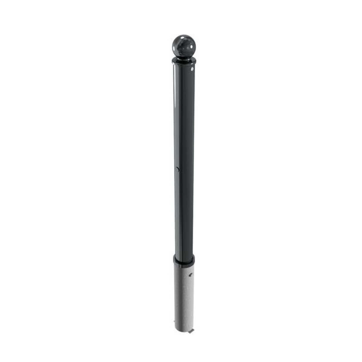 Absperr-Stilpfosten Ø 76 mm Serie 474 herausnehmbar mit Profilzylinderschloss Anthrazit RAL 7016