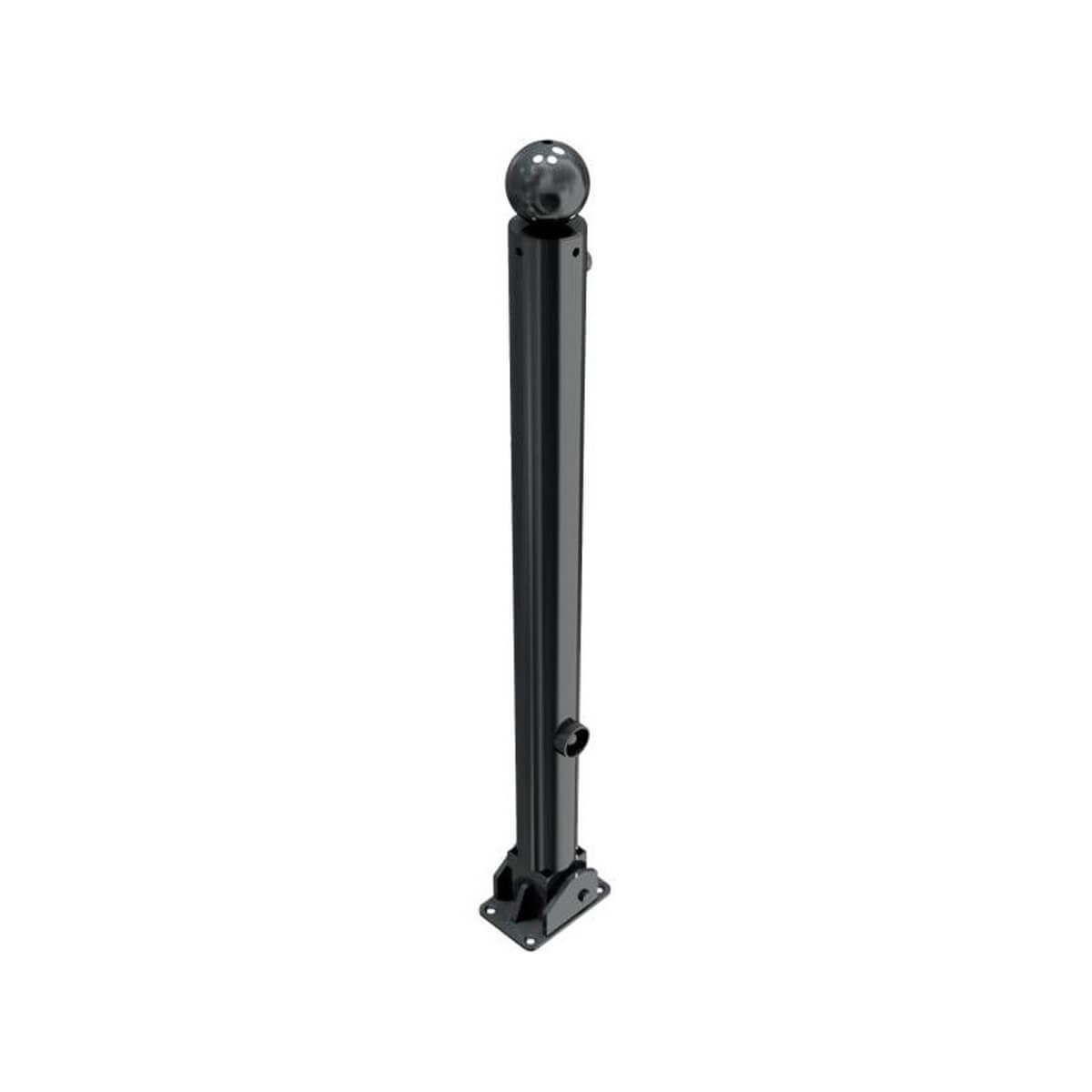 Absperr-Stilpfosten Ø 76 mm Serie 475 umlegbar mit Dreikantverschluss für Dübelbefestigung Anthrazit RAL 7016