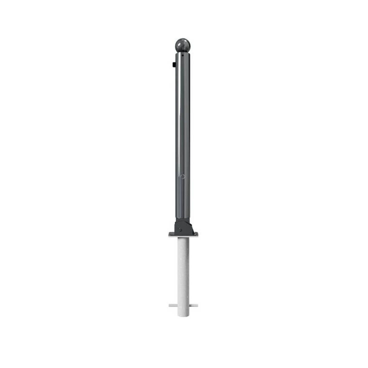Absperr-Stilpfosten Ø 76 mm Serie 475 umlegbar mit Dreikantverschluss zum einbetonieren inkl. Bodenhülse Anthrazit RAL 7016