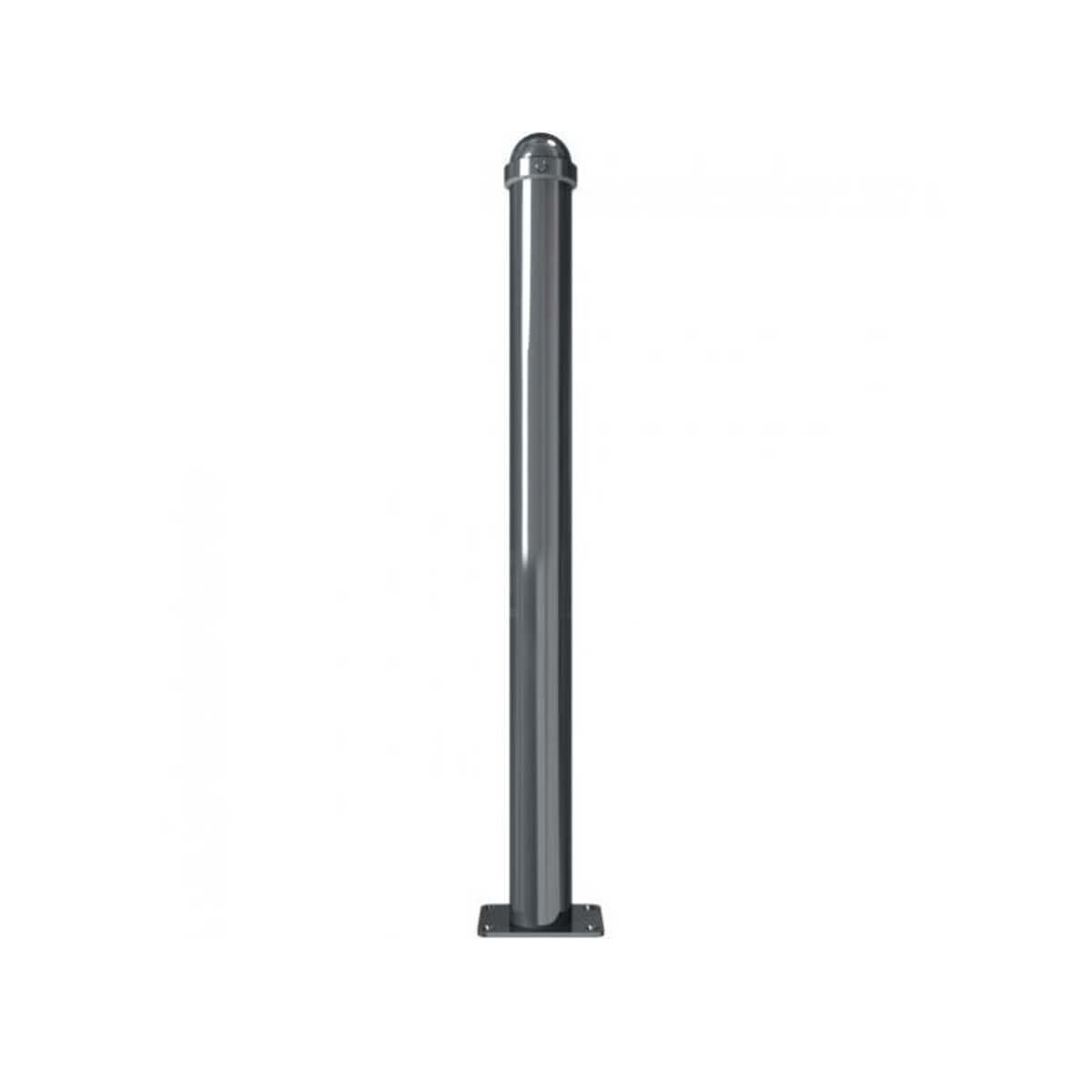 Absperr-Stilpfosten Ø 76 mm Serie 477 ortsfest für Dübelbefestigung Anthrazit RAL 7016