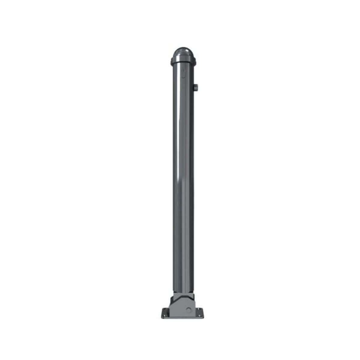 Absperr-Stilpfosten Ø 76 mm Serie 477 umlegbar mit Profilzylinderschloss für Dübelbefestigung Anthrazit RAL 7016