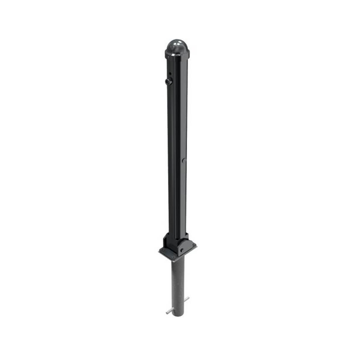 Absperr-Stilpfosten Ø 76 mm Serie 477 umlegbar mit Profilzylinderschloss zum einbetonieren inkl. Bodenhülse Anthrazit RAL 7016