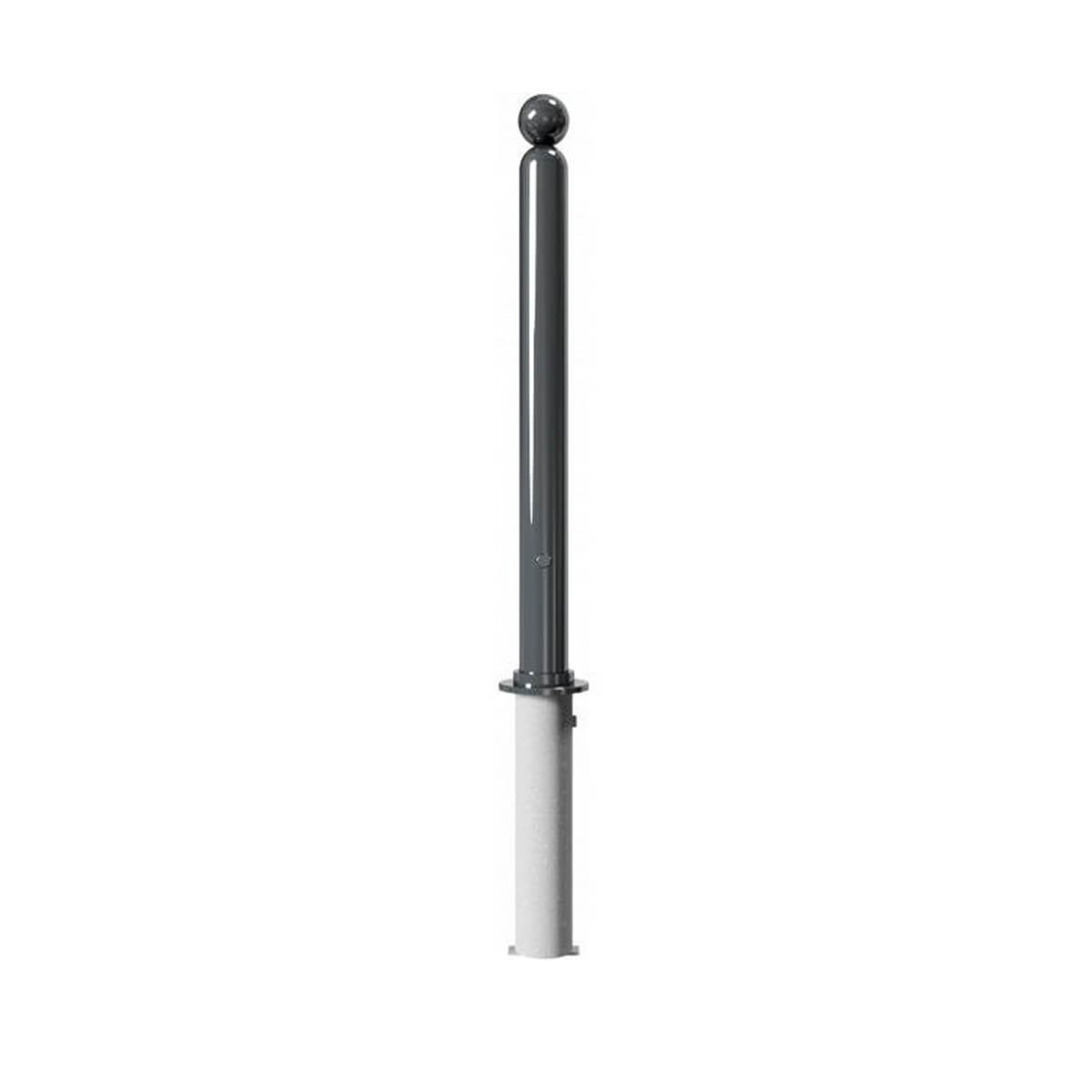 Absperr-Stilpfosten Ø 76 mm Serie 478 herausnehmbar mit Dreikantverschluss Anthrazit RAL 7016