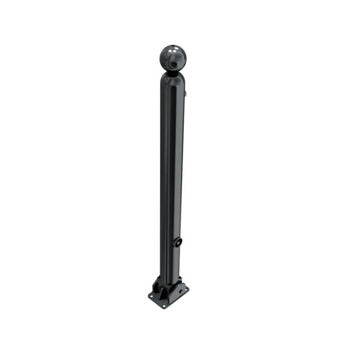 Absperr-Stilpfosten Ø 76 mm Serie 478 umlegbar mit Dreikantverschluss für Dübelbefestigung Anthrazit RAL 7016
