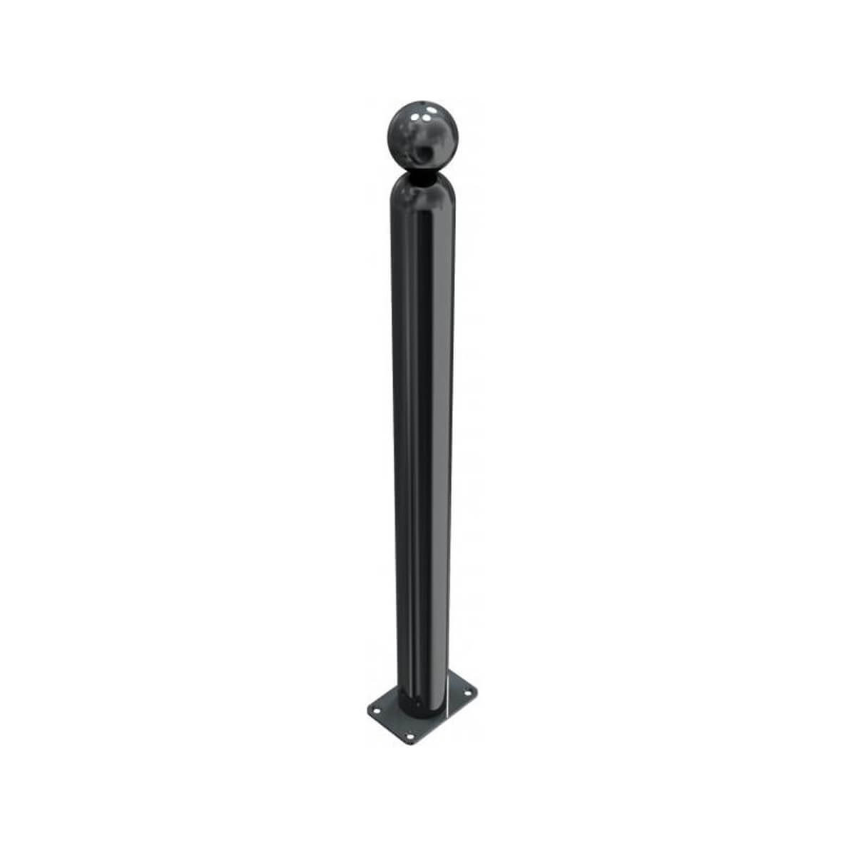 Absperr-Stilpfosten Ø 76 mm Serie 478 ortsfest für Dübelbefestigung Anthrazit RAL 7016