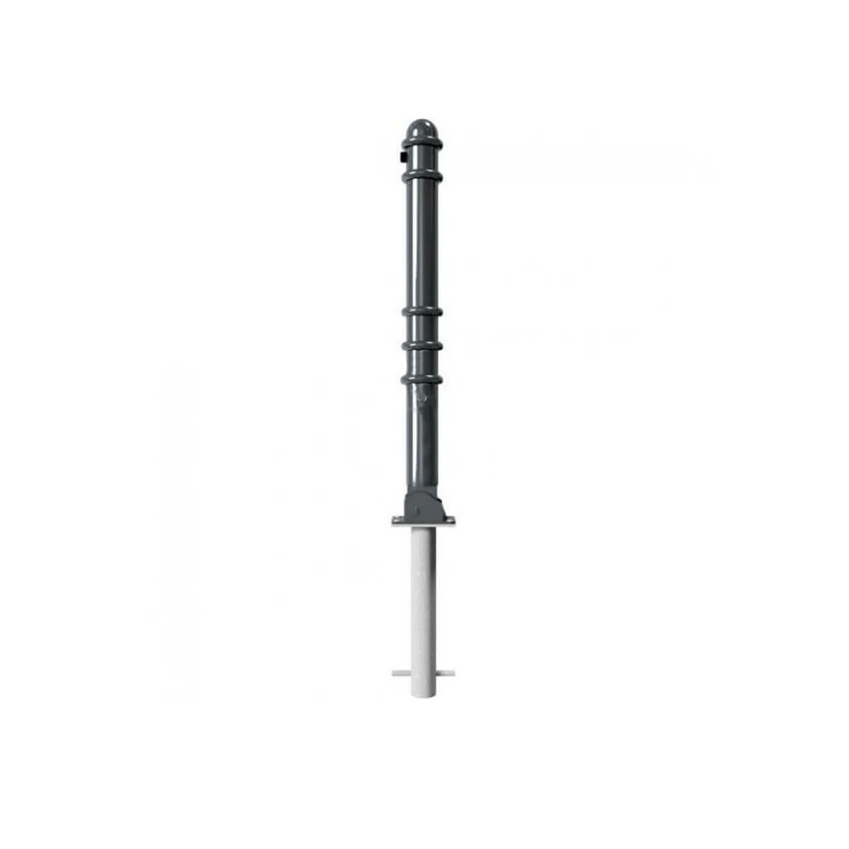 Absperr-Stilpfosten Ø 76 mm Serie 479 umlegbar mit Dreikantverschluss zum einbetonieren