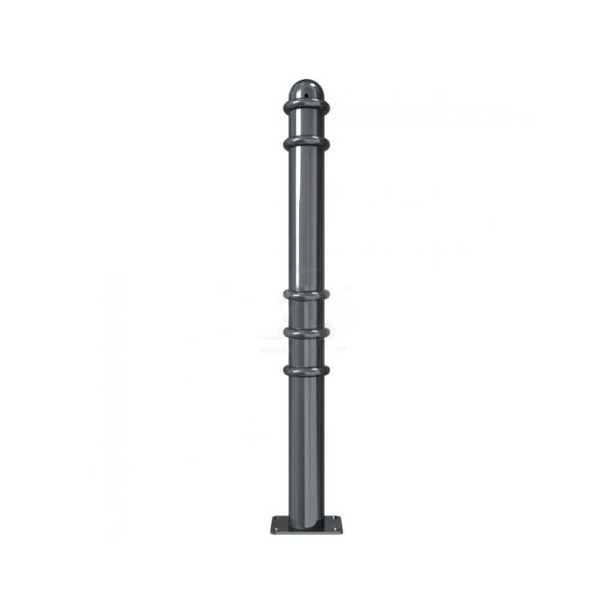 Absperr-Stilpfosten Ø 76 mm Serie 479 ortsfest für Dübelbefestigung Anthrazit RAL 7016