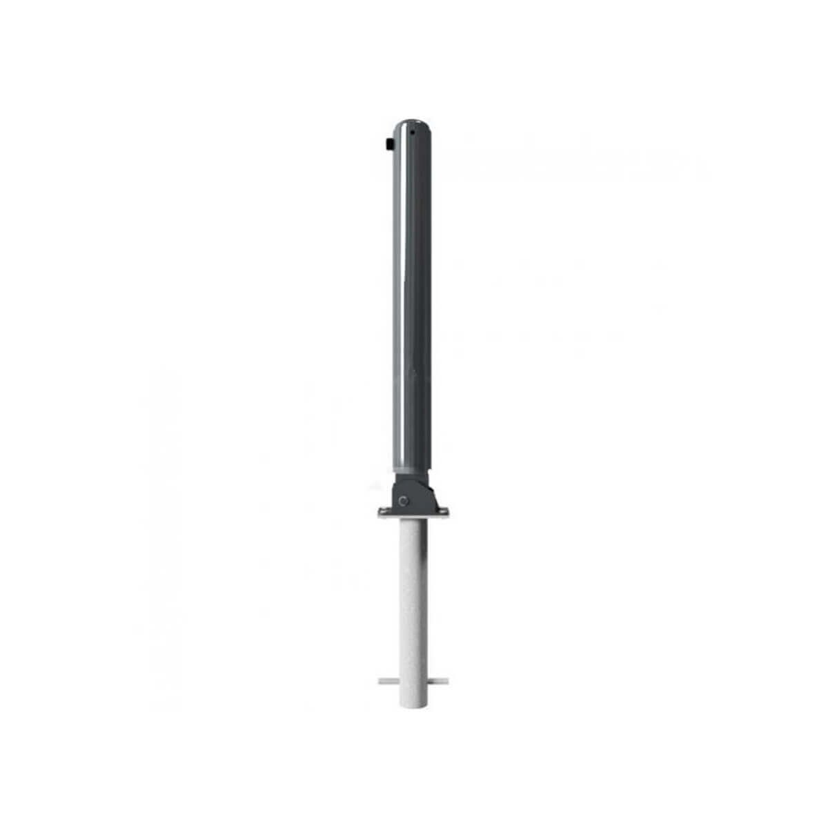 Absperr-Stilpfosten Ø 82 mm Serie 480 umlegbar mit Dreikantverschluss zum einbetonieren inkl. Bodenhülse Anthrazit RAL 7016