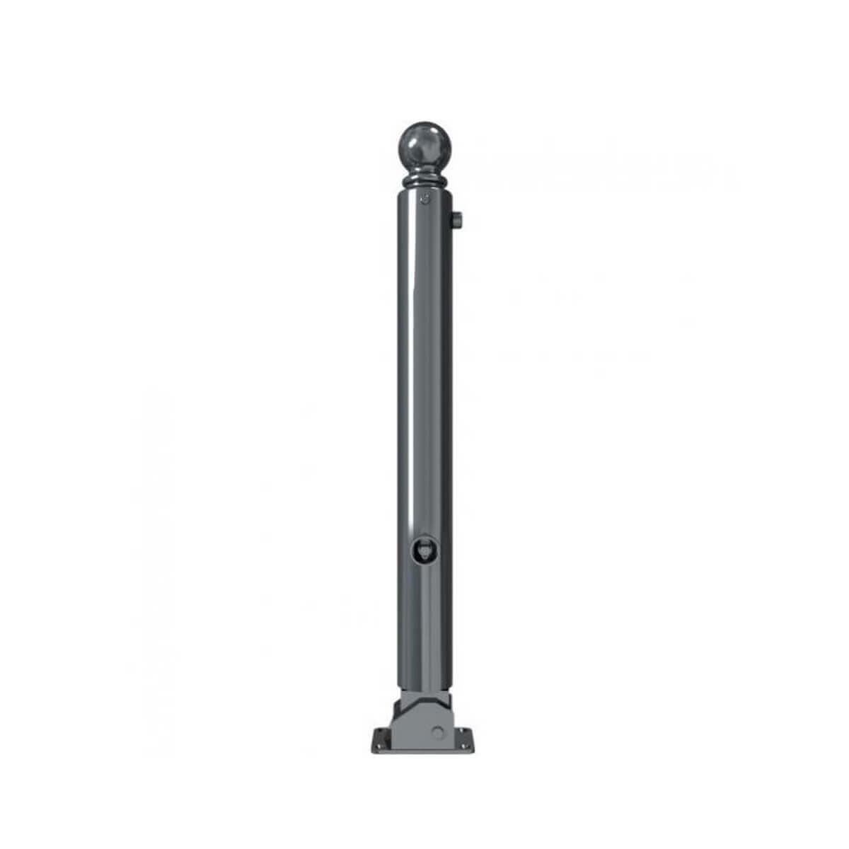 Absperr-Stilpfosten Ø 82 mm Serie 485 umlegbar mit Dreikantverschluss für Dübelbefestigung