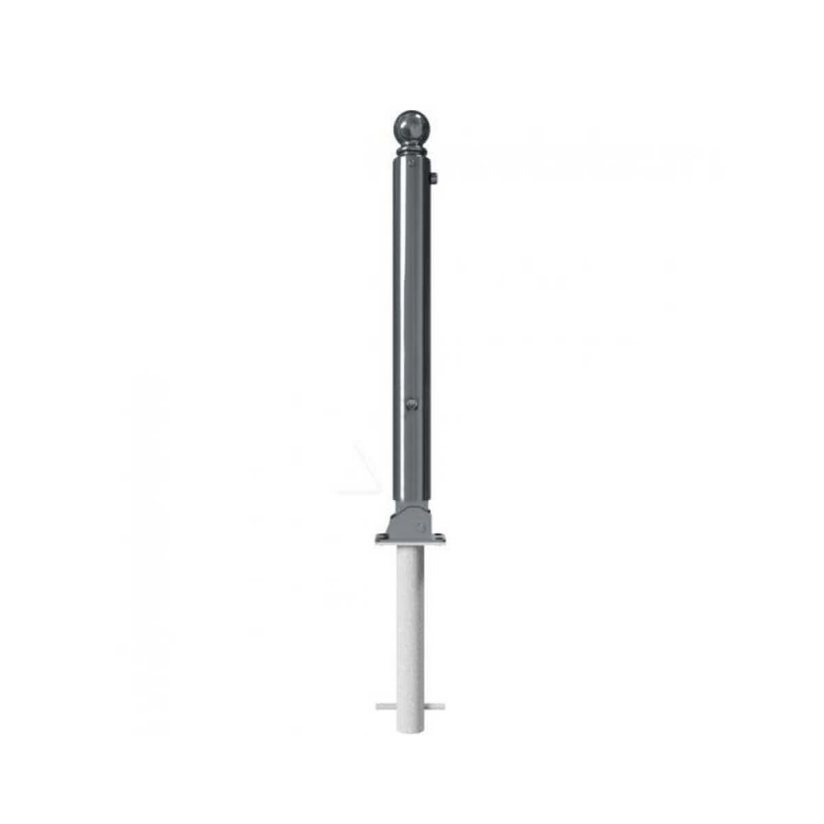 Absperr-Stilpfosten Ø 82 mm Serie 485 umlegbar mit Dreikantverschluss zum einbetonieren