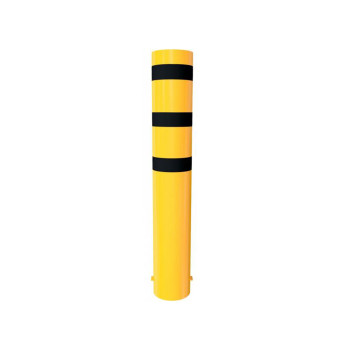 Stahlrohrpoller Ø 323 x 5,0 mm-weiß besch, / rote Streifen- zum einbetonieren-1500 mm