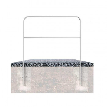 Anlehnbügel aus Flachstahl 80 x 12 mm mit Querholm – in gebogener Ausführung zum einbetonieren
